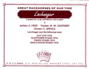 2000 GDS Cards Great Racehorses of Our Time #2 Lochnager Back
